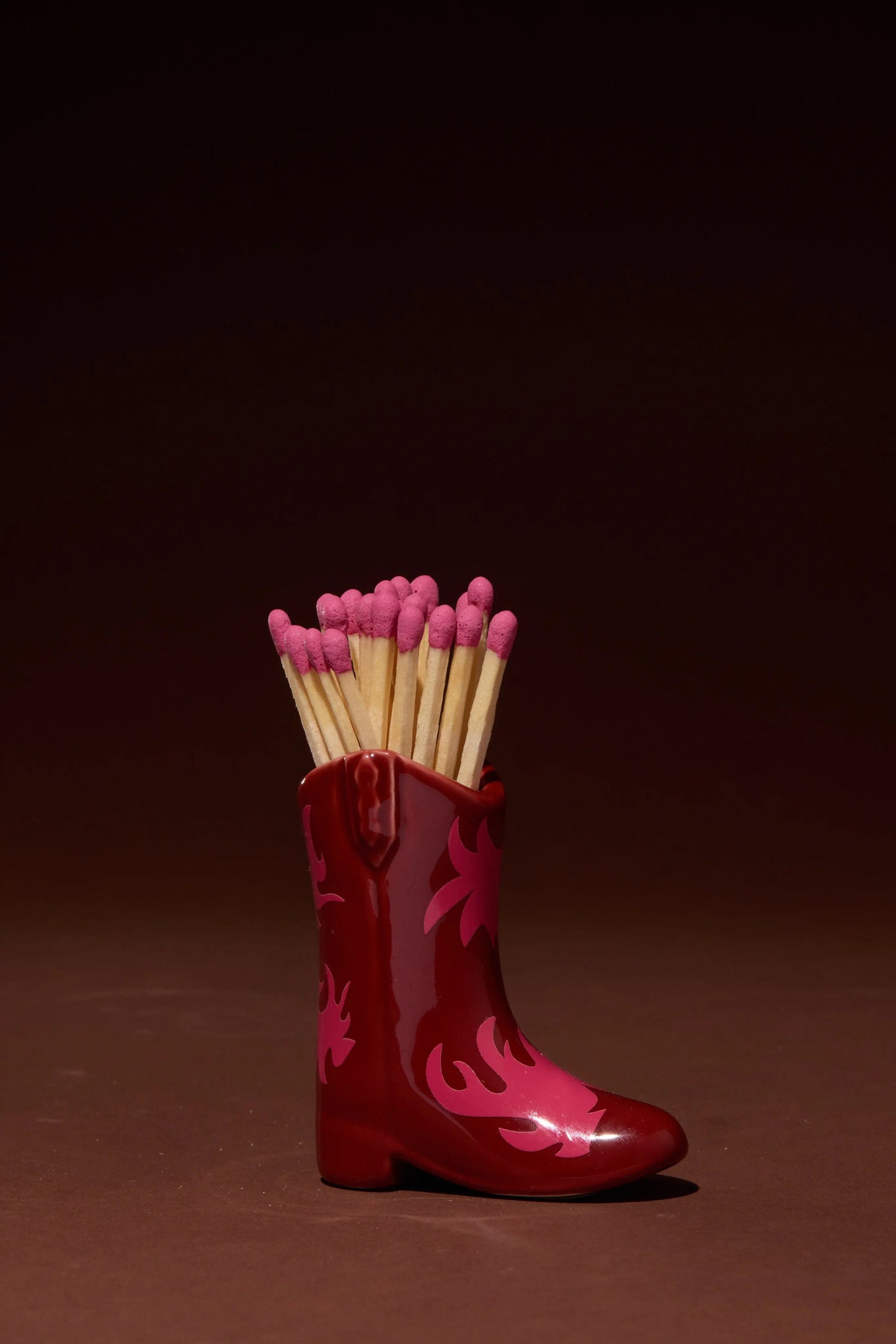 Cowboy Boot Match Holder - Red & Pink Flame Paddywax