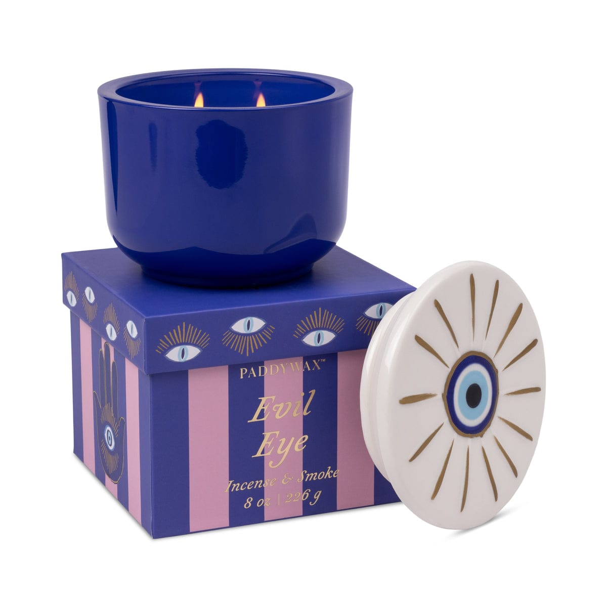 Incense & Smoke Purple Glass Candle