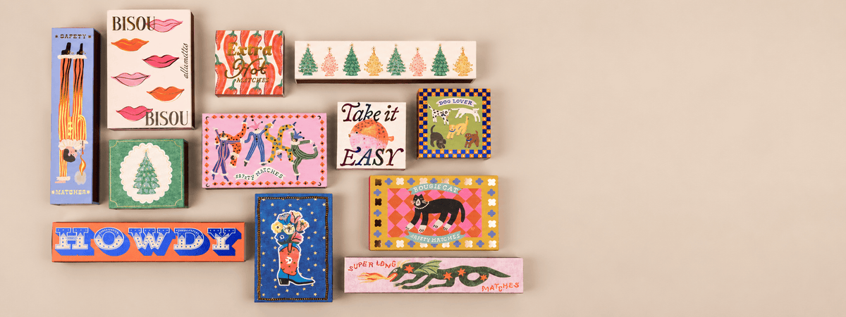 Assortment of Paddywax matches in three different sizes.