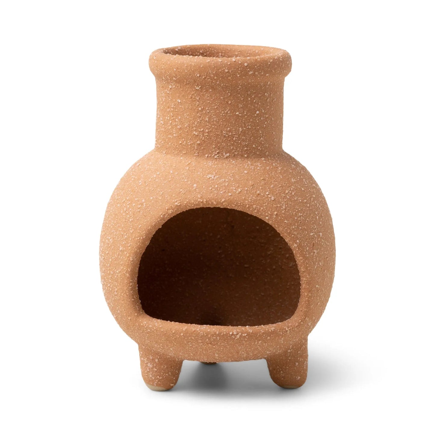 The Palo Santo & Sage - Incense Holder is a small, round ceramic piece with three short legs and a wide front opening, perfect for burning incense cones or Palo Santo. Shown isolated on a white background.